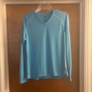 Champion C9 Women’s Sky Blue V-neck Long Sleeve Athletic Top
